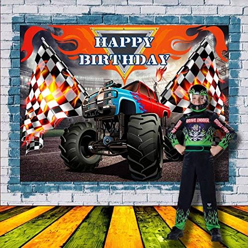 Monster Truck Hátteret, a Fiú Téma, Születésnap, Party, Dekorációk, Háttér, Fotózás, Banner, Photo Booth Kellékek