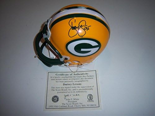 Dorsey Levens Green Bay Packers Eredményjelző/coa Aláírt Hiteles Mini Sisak - Dedikált NFL Mini Sisak