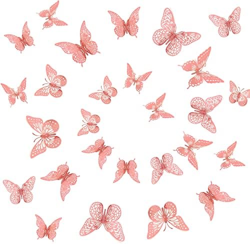 3D Pillangó, Fali Matricák, 48DB Arany Pillangó Dekoráció, Fali Matricák Matricák 4 Minták Pillangók Arany Parti Dekoráció Otthon