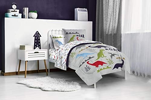 Jay Franco Trend Gyűjtő Dinoszaurusz Ordít 7 Darab Teljes Bed Set - Magában Foglalja A Vigasztaló & Lap Set - Szuper Puha Fakulnak Mikroszálas