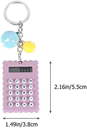 NUOBESTY kulcstartó Medál, Kulcstartó Mini Számológép 8 Számjegyű LCD Kijelző Pocket Calculator Kézi Számológép Kulcs Dekoráció,