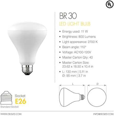 SELS LED BR30 65 Wattos Egyenértékű Széles Floodlight LED Izzó, Puha, Fehér (6 db)
