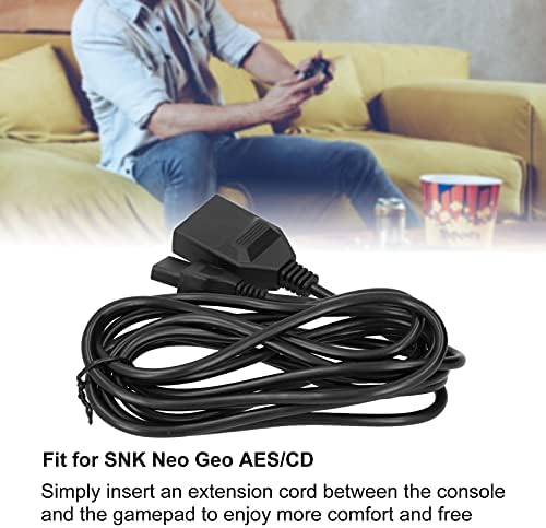 PUSOKEI 3M/9.8 ft Játékvezérlő Hosszabbító Kábel 15Pin - PVC Anyag Gamepad Hosszabbító Kábel az SNK Neo Geo-AES/CD-Vezérlő, Plug and Play (Fekete)