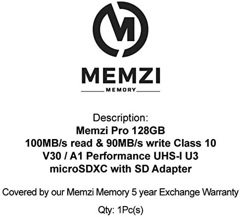 MEMZI PRO 128 GB Micro SDXC Memóriakártya LG G7 Egy X-Power 3, G5, Stylo+, Stylo 3 Plus, Q7 Mobiltelefonok - High Speed Class 10 100MB/s