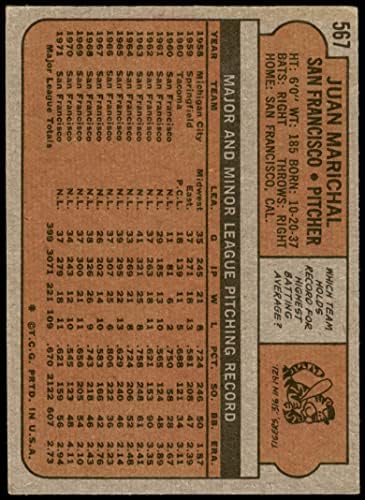 1972 Topps 567 Juan Marichal San Francisco Giants (Baseball Kártya) VG Óriások