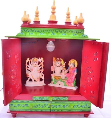 Jodhpur Kézműves Fa Haza Templom/Fa Pooja Mandap/Fa Pooja Mandir-val Izzó