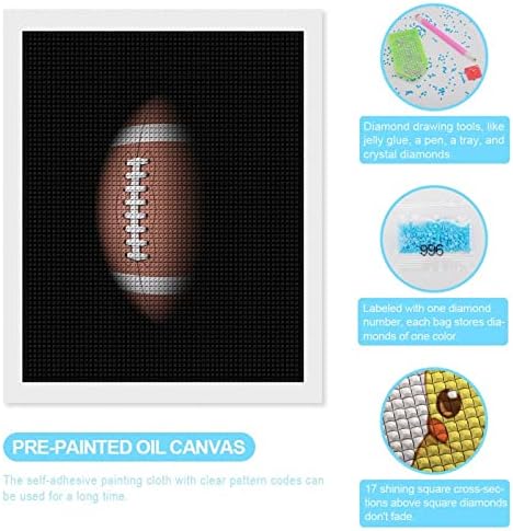 Amerikai Futball Rögbi Dekoratív Gyémánt Festmény Készletek Vicces 5D DIY Teljes Fúró Gyémánt Pontok Festmények lakberendezés 16x20