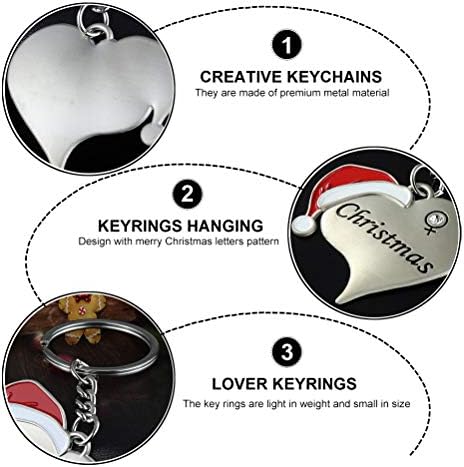ABOOFAN 2db Kreatív Keychains Pár kulcstartó Dekoratív Lóg Ajándékok Szerető Keyrings Karácsonyi Dekoráció