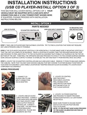 (AIE)-CDUSB-DLX - Add-on Autó/Jármű CD-Lejátszó - Deluxe USB Kit - Működik MINDEN Jármű (Készlet Tartalmaz 3 Csatlakozási