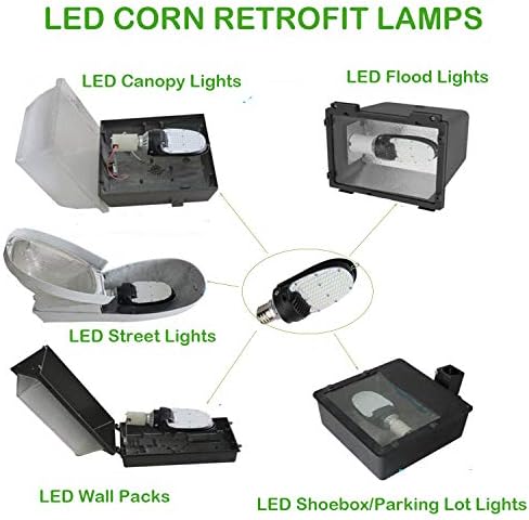 LED Cipősdoboz Utólag Kukorica Lámpa, 54W LED Retrofi Kit E39 Forgatható Mogul Bázis 5000K 7560LM, LED-es Lapát Izzó DLC UL Jóváhagyott