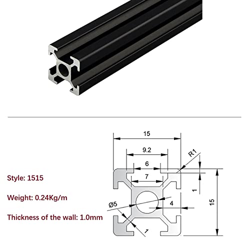 Mssoomm 10 Pack 1515 Alumínium Extrudált Profil, Hossz 90.55 inch / 2300mm Fekete, 15 x 15 mm 15 Sorozat T Típusú, T-Slot Európai Szabvány