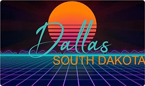 Dallas South Dakota 2 X 1.25-Es Vinyl Matrica Stiker Retro Neon Design