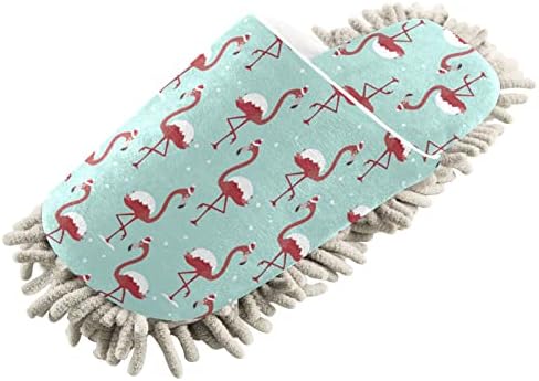 MCHIVER Karácsonyi Flamingo Hó Mop Papucs a Padló Tisztítás Felmosás Papucs Női Mosható Papucs Alkalmas Felnőttek