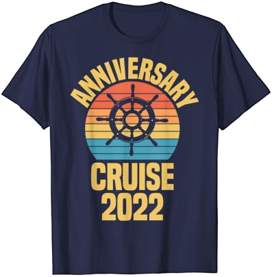 Évforduló Cruise 2022 Összeillő Pár Cirkáló Együtt Póló