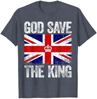 God Save the King Charles III.Tee BRIT Zászló Felső Károly Király Póló