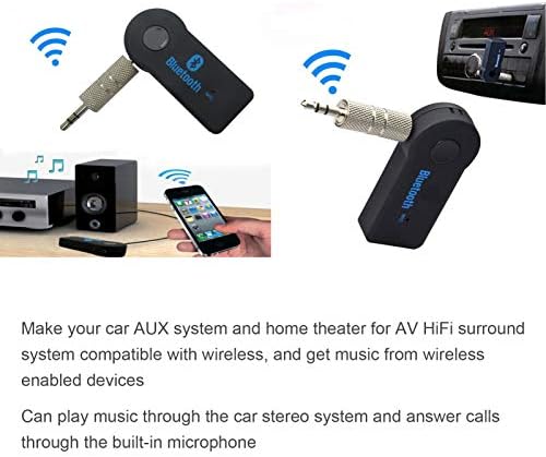 Autós Bluetooth Vevő, Noisecanceling Bluetooth-AUX Adapter, 3,5 mm-es Audio Port HiFi hangminőség a Okos Telefon, Laptop, PC