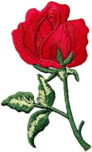 Virágok Bohém Vörös Rózsa Javítás Hímzett Retro Virágos Applied Vas A Varrjuk össze, A Szerelem-Jelkép, Készlet 2 Db
