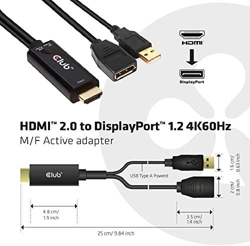 A CLUB 3D Videoanschluß - DisplayPort/HDMI - 25 cm