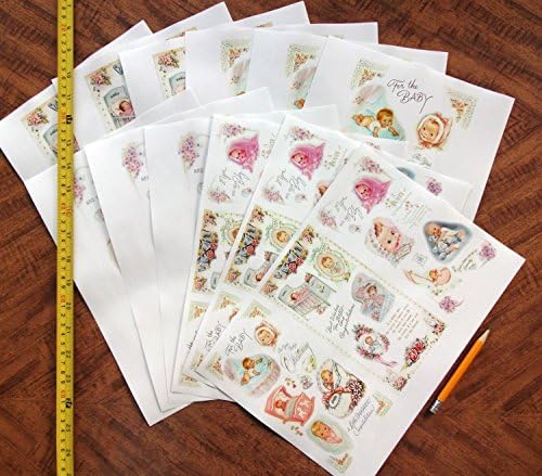 Decoupage Papír Csomag (12 Lap A4 / 8x11) Újszülött, Kisgyermek Gyerekek FLONZ Vintage Ritkaságokat