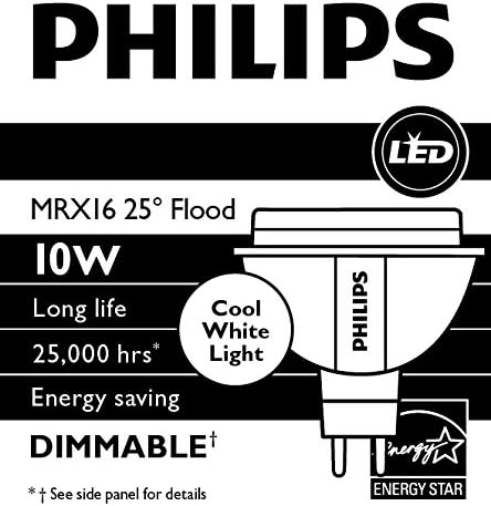 Philips 432419 10W Nagy teljesítményű LED MR16 4000K 25 Fokos Árvíz, Szabályozható