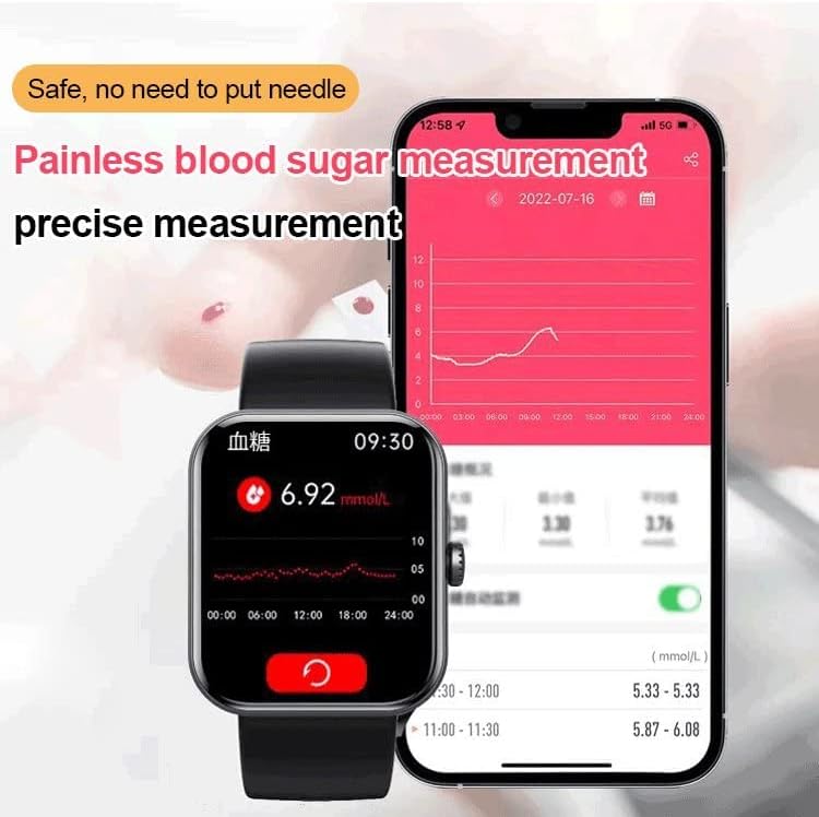 F57l Vércukorszint Ellenőrzése Smartwatch, Fájdalommentes Vércukorszint Monitor, Vérnyomás Fitness Tracker Nézni a Férfiak a Nők testhőmérséklete