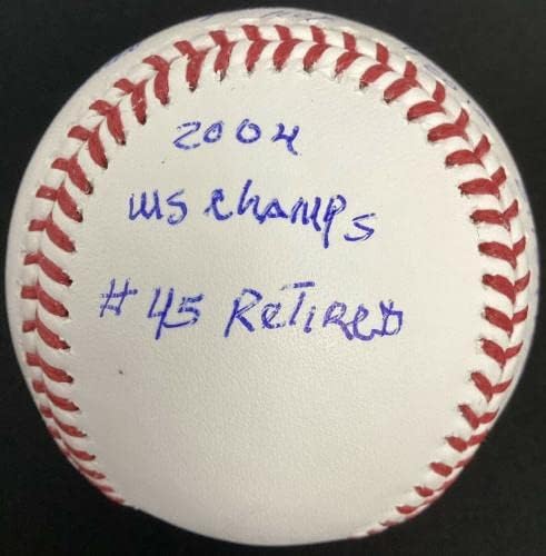 Pedro Martinez Aláírt Baseball Manfred RedSox HOF Autogramot 11 Karrier STATISZTIKA SZÖVETSÉG - Dedikált Baseball