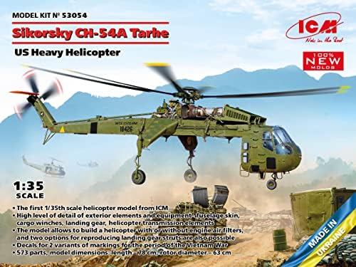 ICM 53054 — Sikorsky CH-54A Tarhe, NEKÜNK Nehéz Katonai Helikopter Modell Kit — Műanyag Modell Készlet 1:35 Skála — Rendkívül