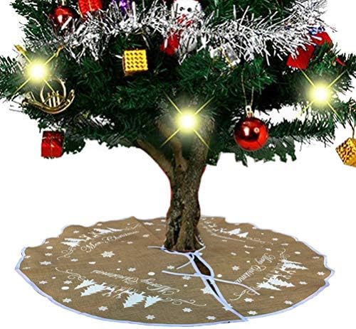 Amosfun Cheistmas Fa Szoknya karácsonyfa Vászon Szoknya Átmérő 80cm Boldog Karácsonyt Fa Mat Xmas Party Fesztivál Haza Szobából