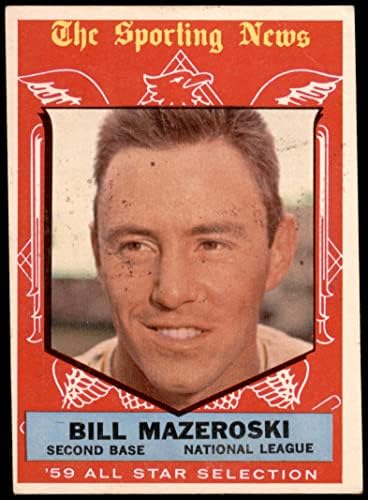 1959 Topps 555 All-Star Bill Mazeroski Pittsburgh Pirates (Baseball Kártya) VG Kalózok
