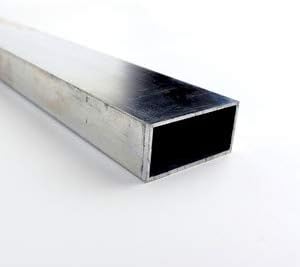6061 Alumínium Téglalap alakú Cső, Csiszolatlan (Malom) Befejezés, Extrudált, T6 Indulat, AMS-QQ-EGY 200/8, ASTM B-221, 1 Magas, 2