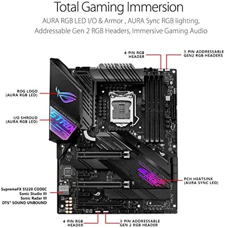 ASUS ROG Strix Z490-E Gaming Z490 - WiFi 6, LGA 1200 (Intel 10 Gen) ATX Játék Alaplap, 14+2 Erő Szakaszában, DDR4 4600, Intel 2,5