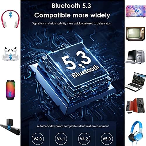 Bluetooth 5.3 Audio Adapter, 2 az 1-ben Vezeték nélküli Bluetooth-AUX Vevő 1 2 Húzza a TV PS4 PC, MP3, CD,Vezeték nélküli Zene
