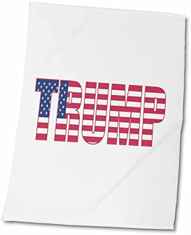 3dRose USA Amerikai Hazafias Tipográfia-Donald Trump-Fehér - Törölköző (twl-275058-3)