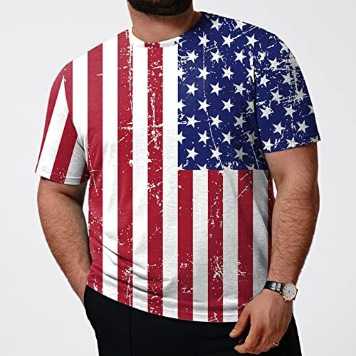 RUIRUILICO Hazafias póló Férfi július 4-én Amerika Zászló Nyári Alkalmi, Rövid Ujjú, Laza Fit Grafikus Nyomatok Tees