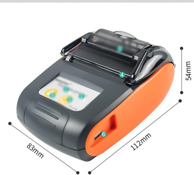 ZSEDP Mini hőnyomtató Mini Mini Protable Nyomtató Nyugta Ingyenes alkalmazás a Telefon Nyomtató (Szín : Narancs Méret :