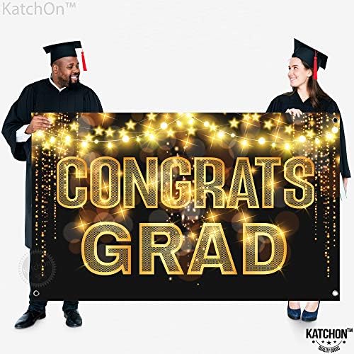KatchOn, Nagy Gratula Grad Banner - 72x44 Inch, Érettségi Banner 2023 | Érettségi Party Dekoráció 2023 | a Ballagás Dekoráció Osztály