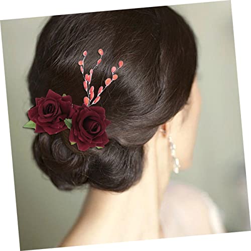 SOLUSTRE 2db Haj Darab Női Virág Haj Kiegészítők, Esküvői Dekoráció Menyasszonyi Haj Fésű Menyasszonyi Rose Bross Virág hajcsat Menyasszonyi