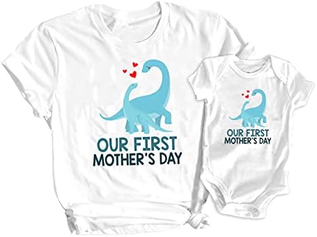 Az első anyák Napi Póló Megfelelő Mom & Baby Fiú Dinoszaurusz Rugdalózó Ajándék
