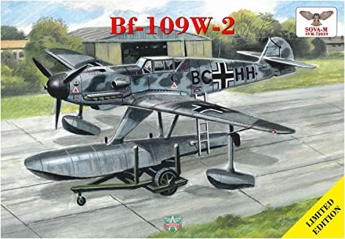 モデルズビット Modellek Kicsit MVS72039 1/72 német Hadsereg Bf109W-2 Víz Harci Repülőgép (SSOVA-M Modell Márka), Műanyag Modell