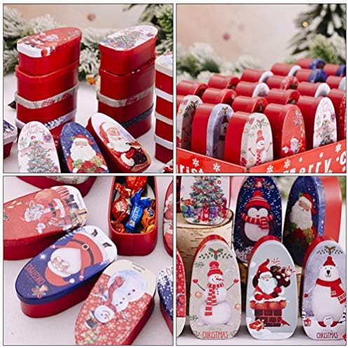 Amosfun 3pcs Karácsonyi Tin díszdobozban Mikulás, Hó Pingvin Vas Fém Karácsonyi Tinplate Doboz Ajándék Konténer Candy Csomagolás Doboz