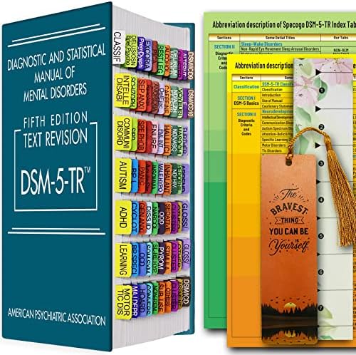 Index Lapok, a DSM-5,a DSM-5-TR, Diagnosztikai, valamint Statisztikai Kézikönyv a Mmental Zavarok, 72 Szín-Kódolt Diagnózis Útmutató