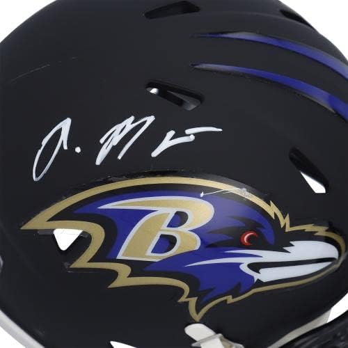 Rashod Bateman Baltimore Ravens Dedikált Riddell Matt Fekete Sebesség Mini Sisak - Dedikált Főiskola Mini Sisak
