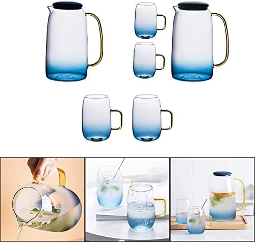 XOUVY Ital Víz Üveg Szett Pohár Víz Üveg Fedelét, majd az Edényt Hideg-Meleg vizes Palackot a Csésze Kávét, Teát, Gyümölcslevet Fél