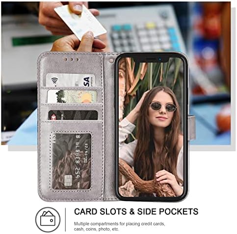 Ateeky iPhone 11 Tárca az Esetben, [Állvány Funkció] Védő PU Bőr Flip Cover Hitel Kártya Slot[Oldalra Készpénz Zsebében][Mágneses