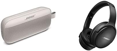 Bose SoundLink Flex Bluetooth Hordozható Hangszóró, Vezeték nélküli, Vízálló Hangszóró Szabadtéri Utazás - Fehér & QuietComfort 45 Bluetooth