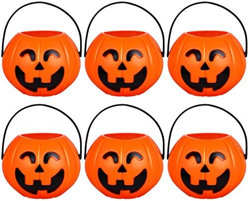 TOYANDONA 6 Db Halloween Hordozható Tök Vödör Műanyag Mini Sütőtök Candy Vödör, tartó Gyerekek Csokit vagy Csalunk, Véletlenszerű