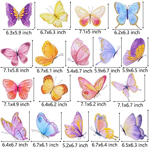 18Pcs Pillangó Lóg Kavarog Dekoráció Pillangós Születésnapi Party Dekoráció Színes Pillangók Fólia Felső Szalagok a Tavaszi-Nyári Téma