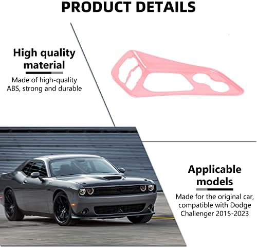 RAZPOY a Challenger sebességváltás-Panel Vágás, középkonzol pohártartó Fedelét Kompatibilis Dodge Challenger 2015-2022, Rózsaszín