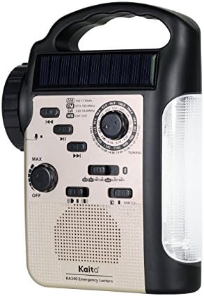 Kaito KA340 5-Ahogy Teljesítményű Újratölthető LED Kemping Lámpa & Sürgősségi AM/FM/SW NOAA Időjárási Figyelmeztető Rádió, Bluetooth,