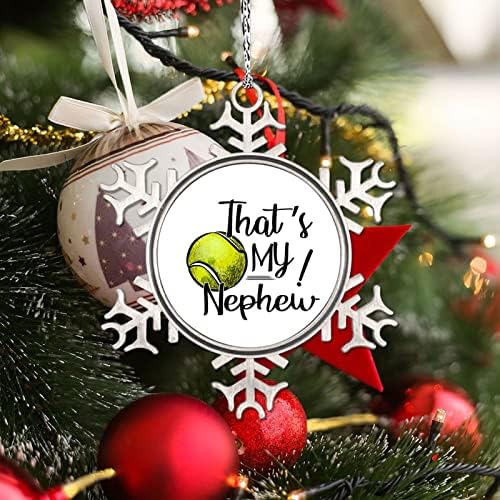 Tenisz Unokaöccse Hópehely Díszek teniszlabda karácsonyfadísz Személyre szabott Karácsonyi Díszek 2022 Vicces Fém Emlék Emlék Ajándék